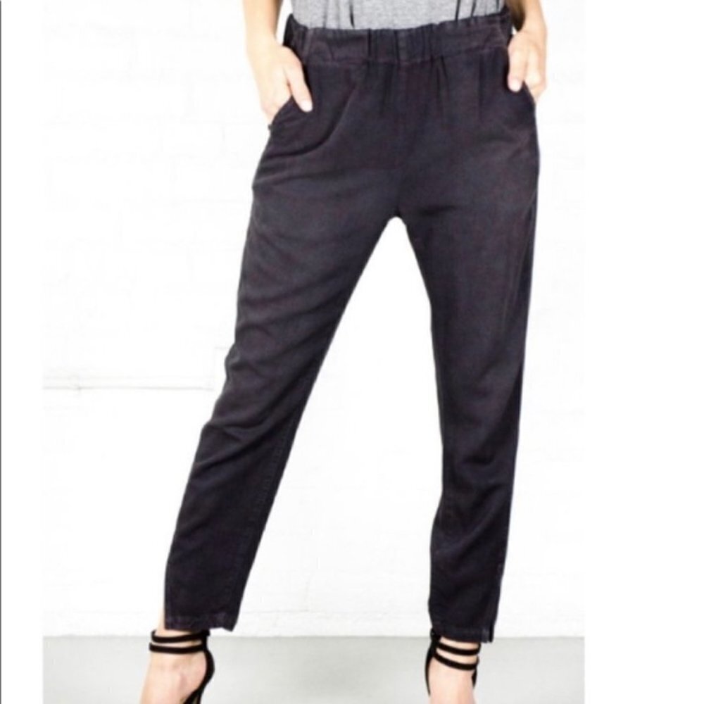 AMO Twist Pull On Washed Black Pants Size Medium